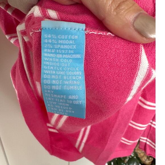 J. McLaughlin Women's Lightweight Crewneck Sweater Pink/White Striped,Size M,EUC - Picture 4 of 4